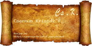 Csernus Kristóf névjegykártya