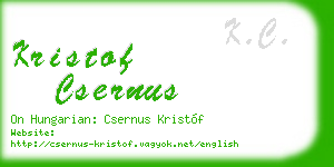 kristof csernus business card